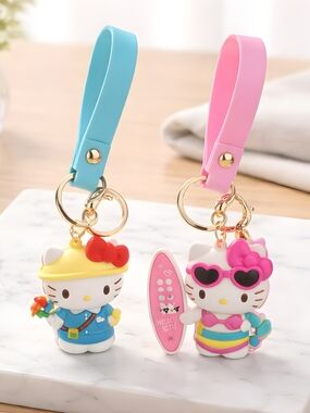 Sanrio Hello Kitty Kids Keychain Set - Pink & Blue-SET OF 2